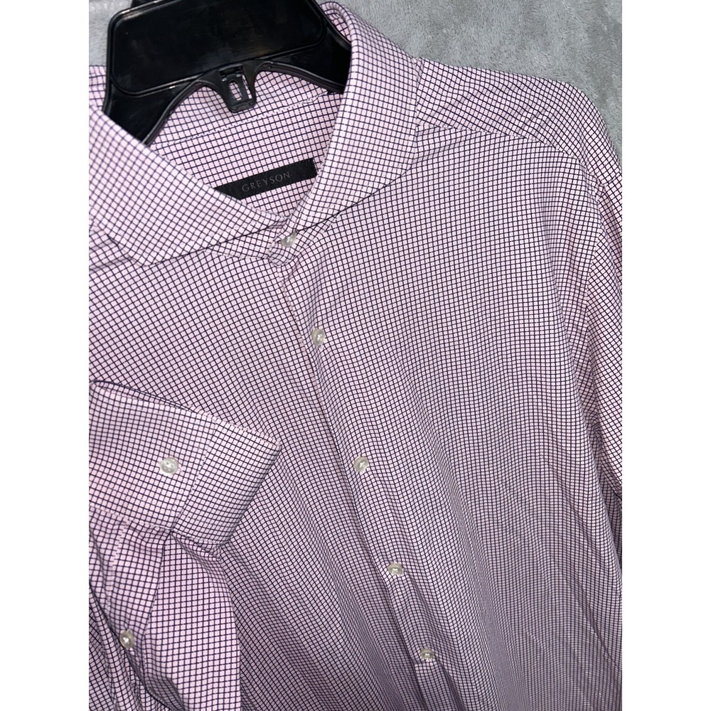 Greyson Shirt Mens Large Pink Check Performance Stretch Golf Preppy Casual